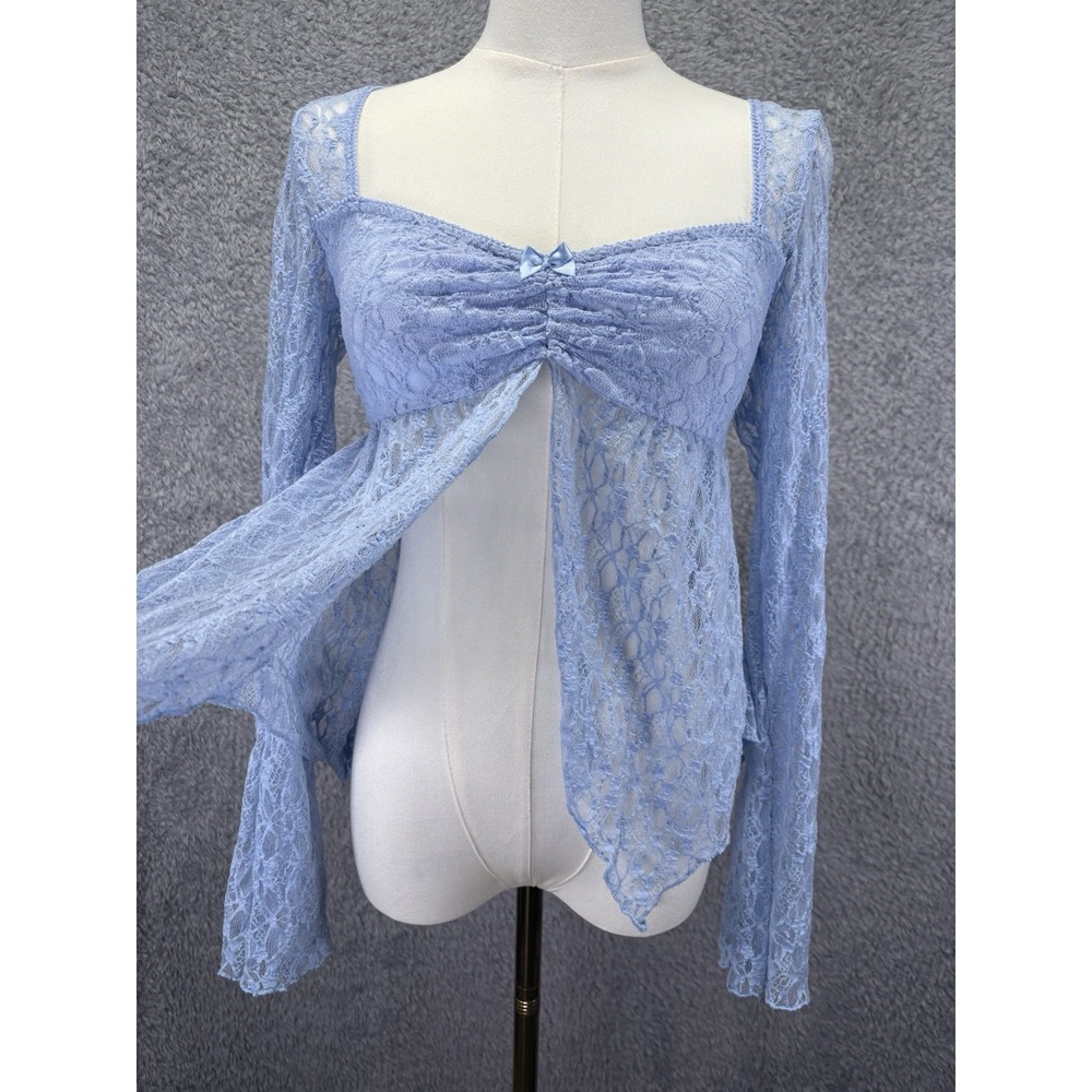 Kimchi Blue Jolene Lace Babydoll Top Women S Sheer Boho Ethereal Fairy Coquette